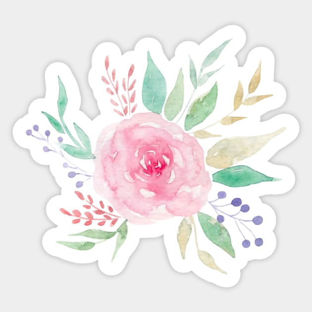 Watercolor rose Sticker by GinaaArts